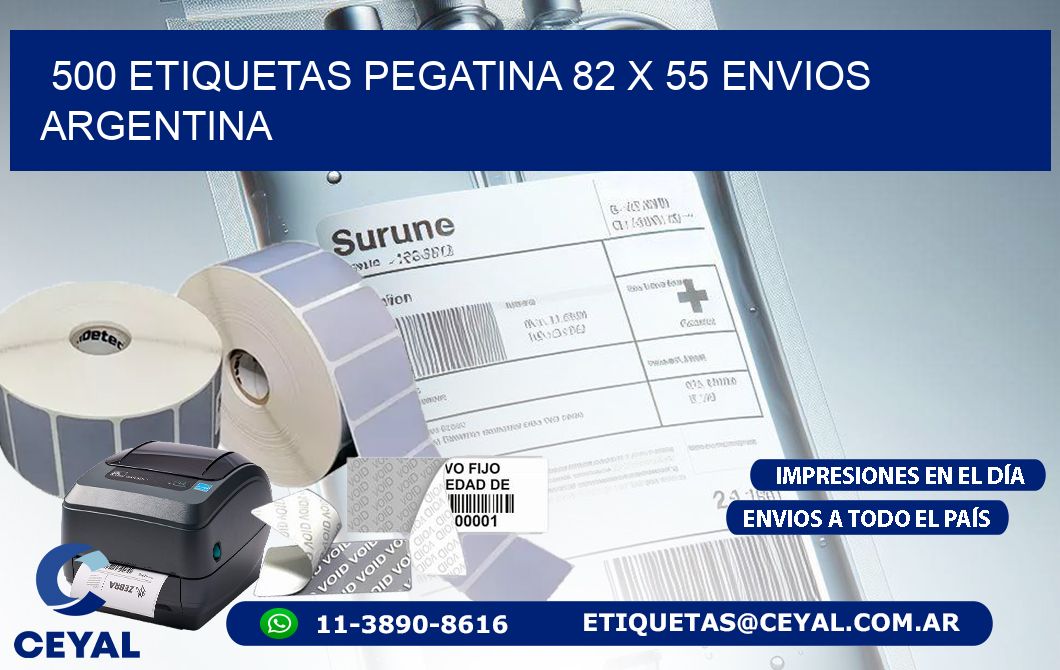 500 ETIQUETAS PEGATINA 82 x 55 ENVIOS ARGENTINA