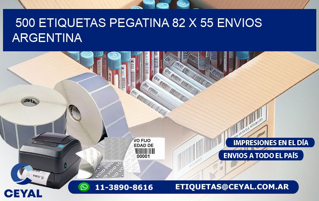 500 ETIQUETAS PEGATINA 82 x 55 ENVIOS ARGENTINA