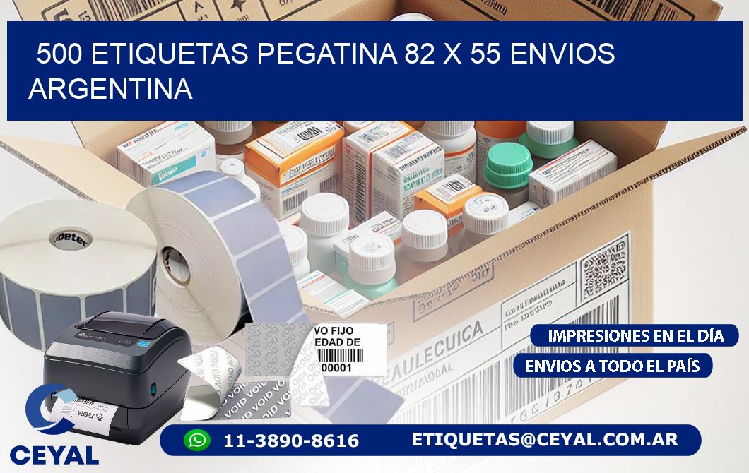 500 ETIQUETAS PEGATINA 82 x 55 ENVIOS ARGENTINA