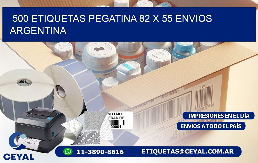 500 ETIQUETAS PEGATINA 82 x 55 ENVIOS ARGENTINA