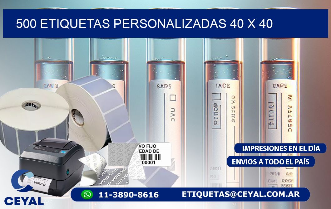 500 ETIQUETAS PERSONALIZADAS 40 x 40