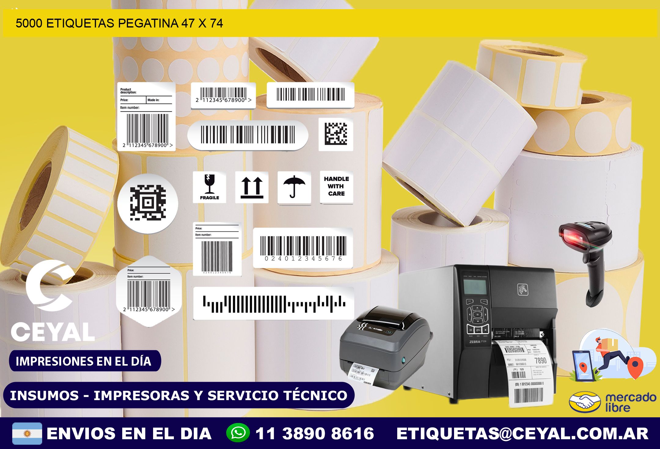 5000 ETIQUETAS PEGATINA 47 x 74