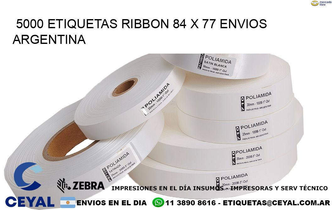 5000 ETIQUETAS RIBBON 84 x 77 ENVIOS ARGENTINA