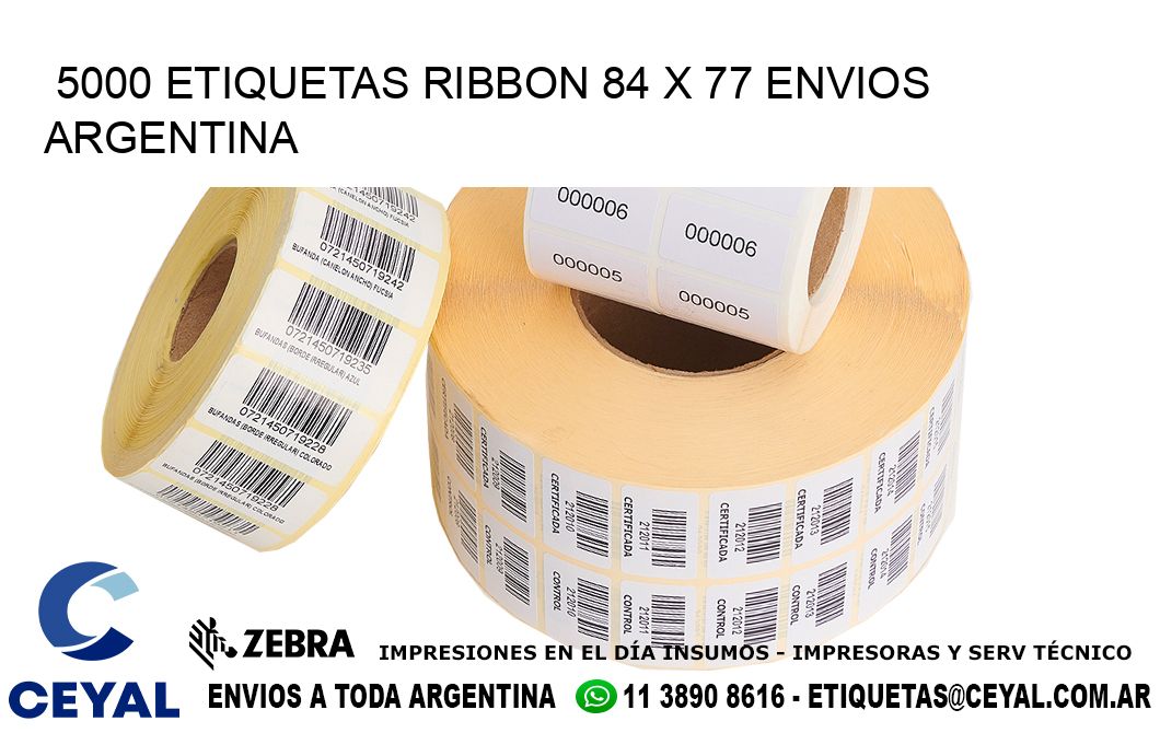 5000 ETIQUETAS RIBBON 84 x 77 ENVIOS ARGENTINA