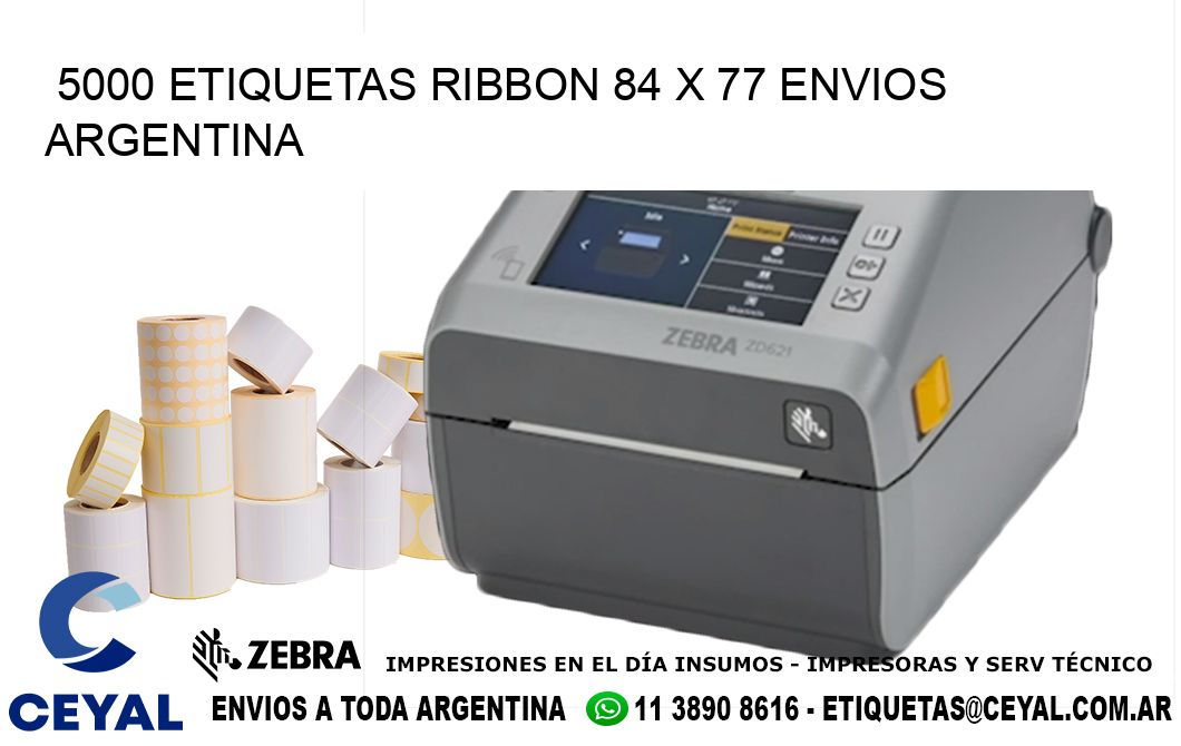 5000 ETIQUETAS RIBBON 84 x 77 ENVIOS ARGENTINA