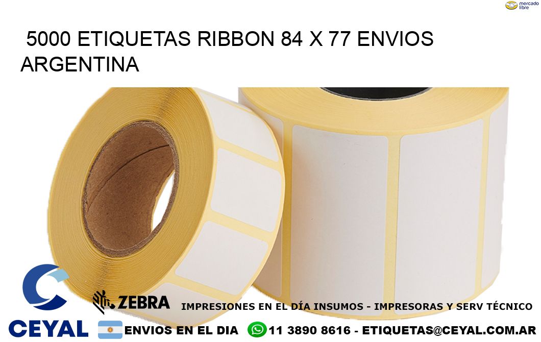 5000 ETIQUETAS RIBBON 84 x 77 ENVIOS ARGENTINA