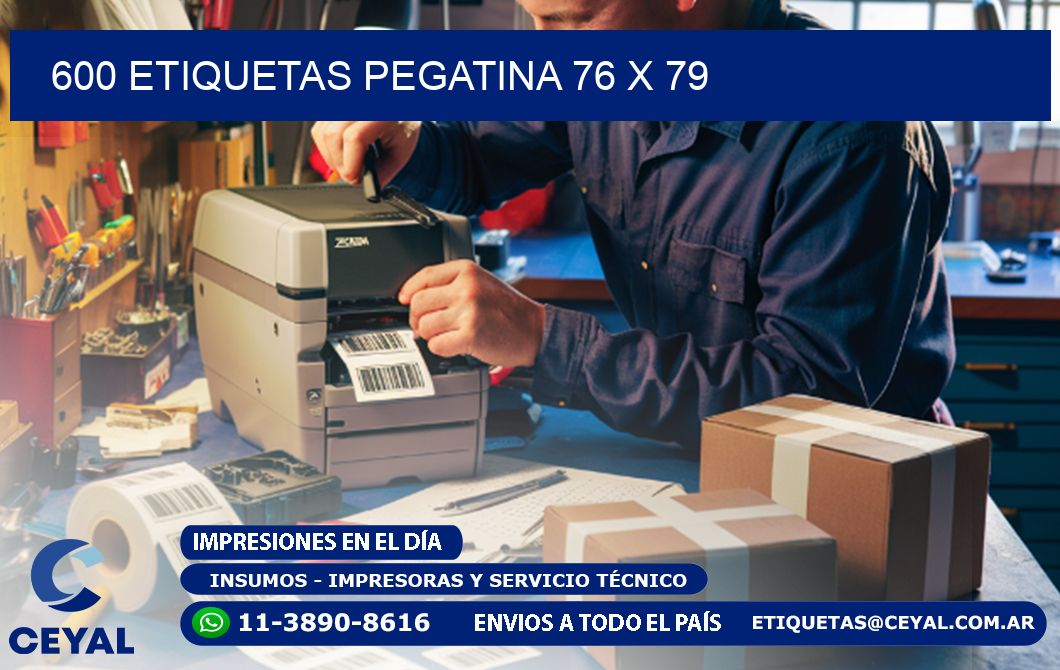 600 ETIQUETAS PEGATINA 76 x 79