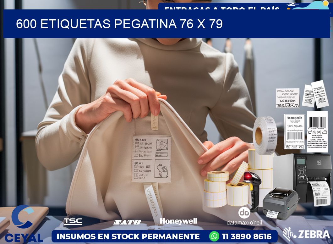 600 ETIQUETAS PEGATINA 76 x 79