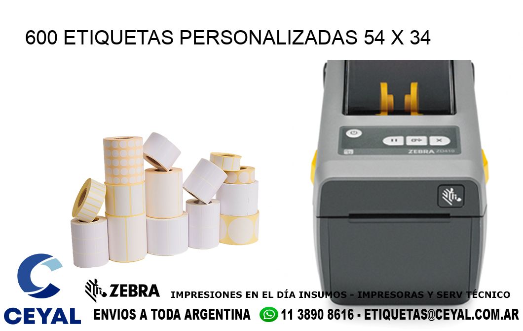 600 ETIQUETAS PERSONALIZADAS 54 x 34
