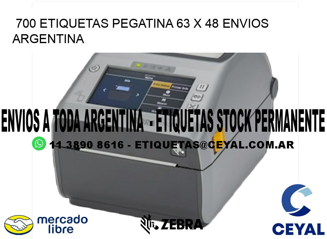 700 ETIQUETAS PEGATINA 63 x 48 ENVIOS ARGENTINA