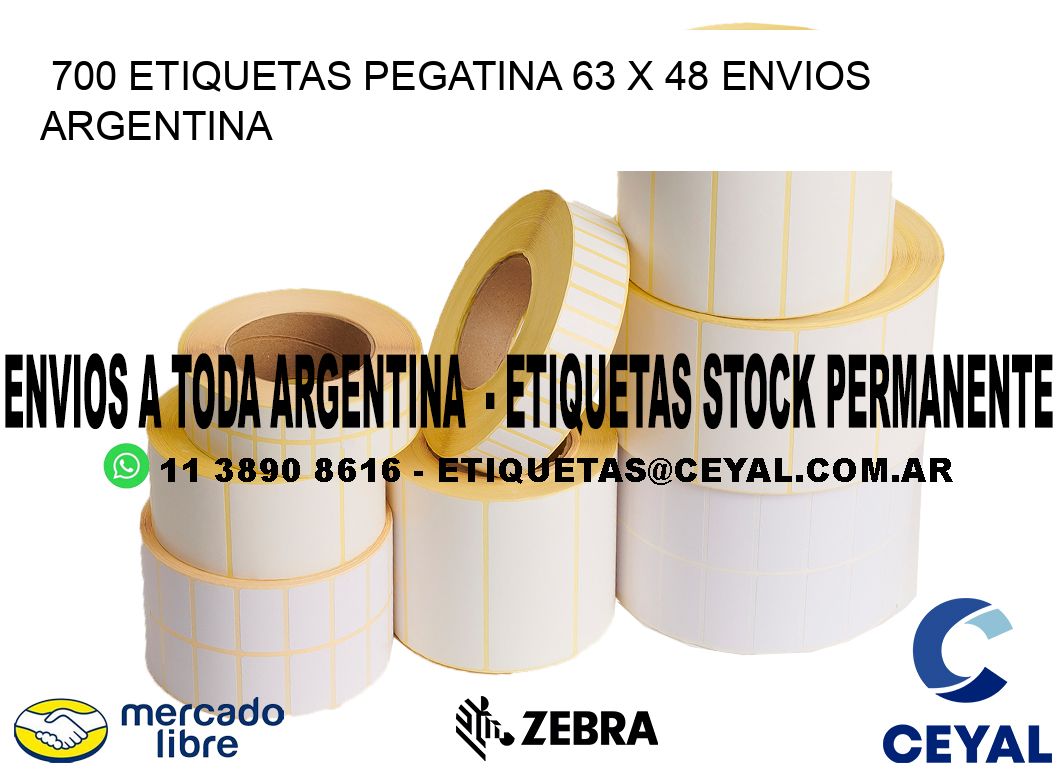 700 ETIQUETAS PEGATINA 63 x 48 ENVIOS ARGENTINA