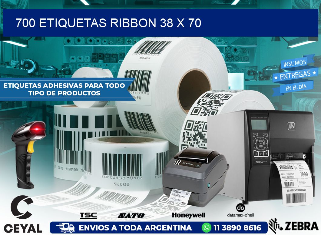 700 ETIQUETAS RIBBON 38 x 70