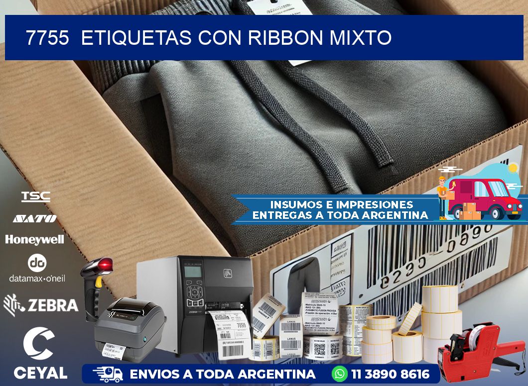 7755  ETIQUETAS CON RIBBON MIXTO