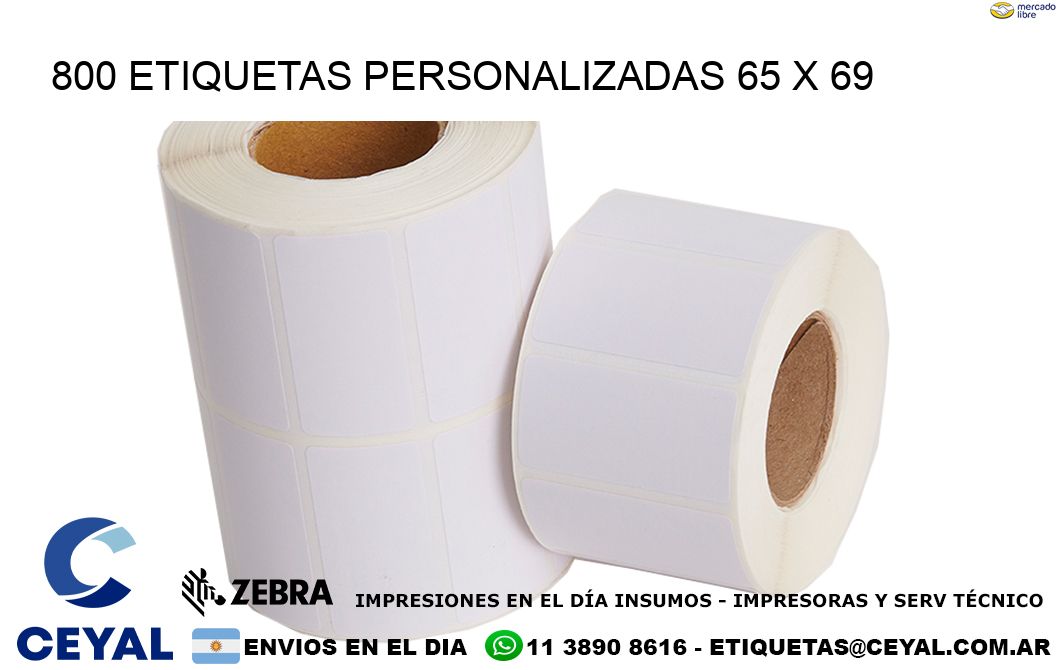 800 ETIQUETAS PERSONALIZADAS 65 x 69