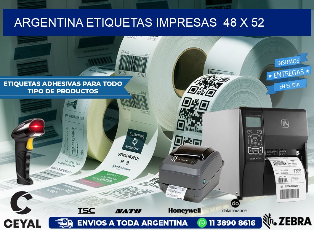 ARGENTINA ETIQUETAS IMPRESAS  48 x 52