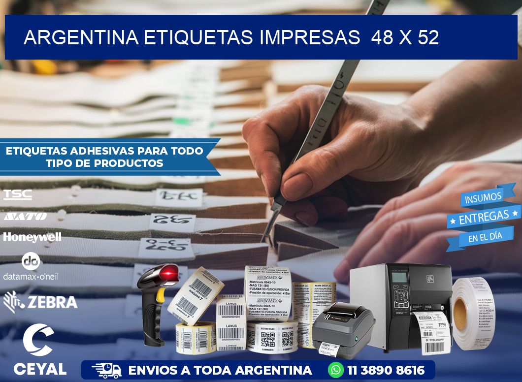 ARGENTINA ETIQUETAS IMPRESAS  48 x 52