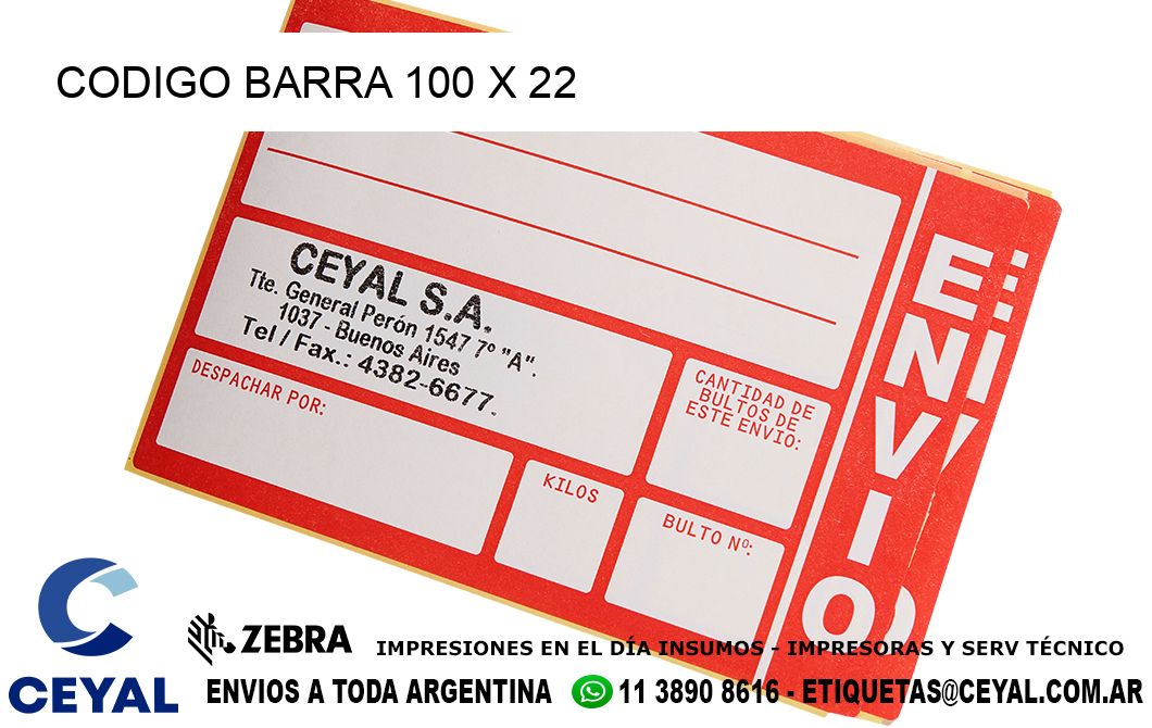 CODIGO BARRA 100 x 22