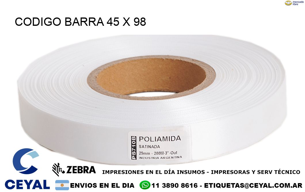 CODIGO BARRA 45 x 98