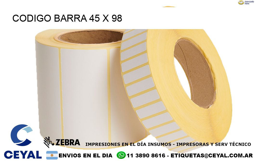 CODIGO BARRA 45 x 98