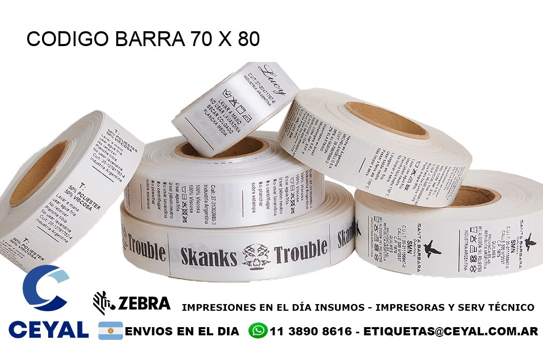 CODIGO BARRA 70 x 80