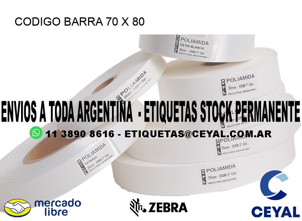 CODIGO BARRA 70 x 80