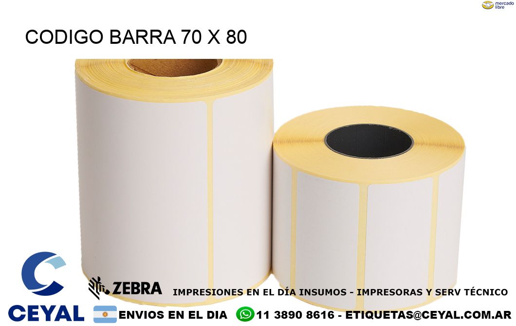 CODIGO BARRA 70 x 80