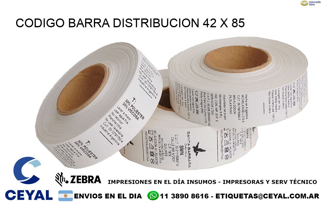 CODIGO BARRA DISTRIBUCION 42 x 85