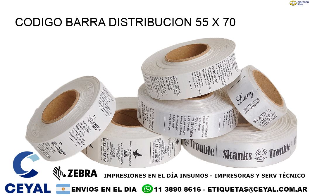 CODIGO BARRA DISTRIBUCION 55 x 70