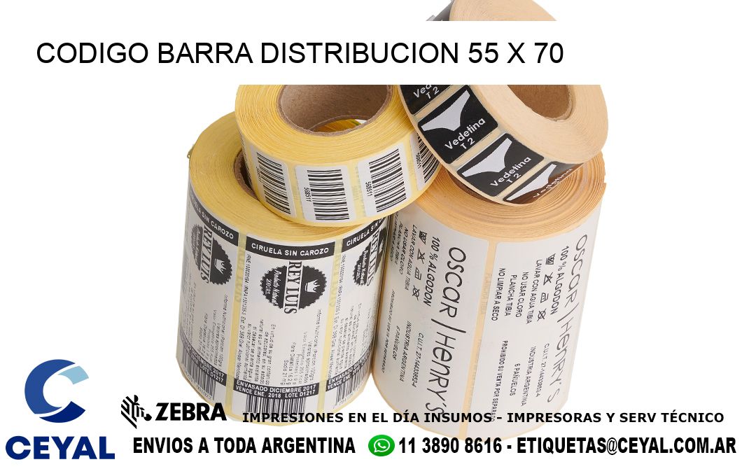 CODIGO BARRA DISTRIBUCION 55 x 70