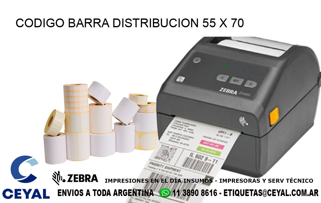 CODIGO BARRA DISTRIBUCION 55 x 70