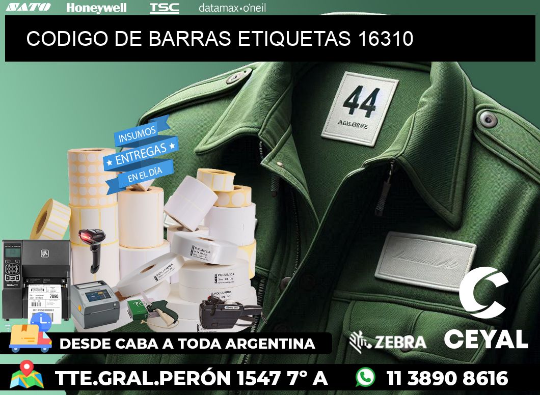 CODIGO DE BARRAS ETIQUETAS 16310