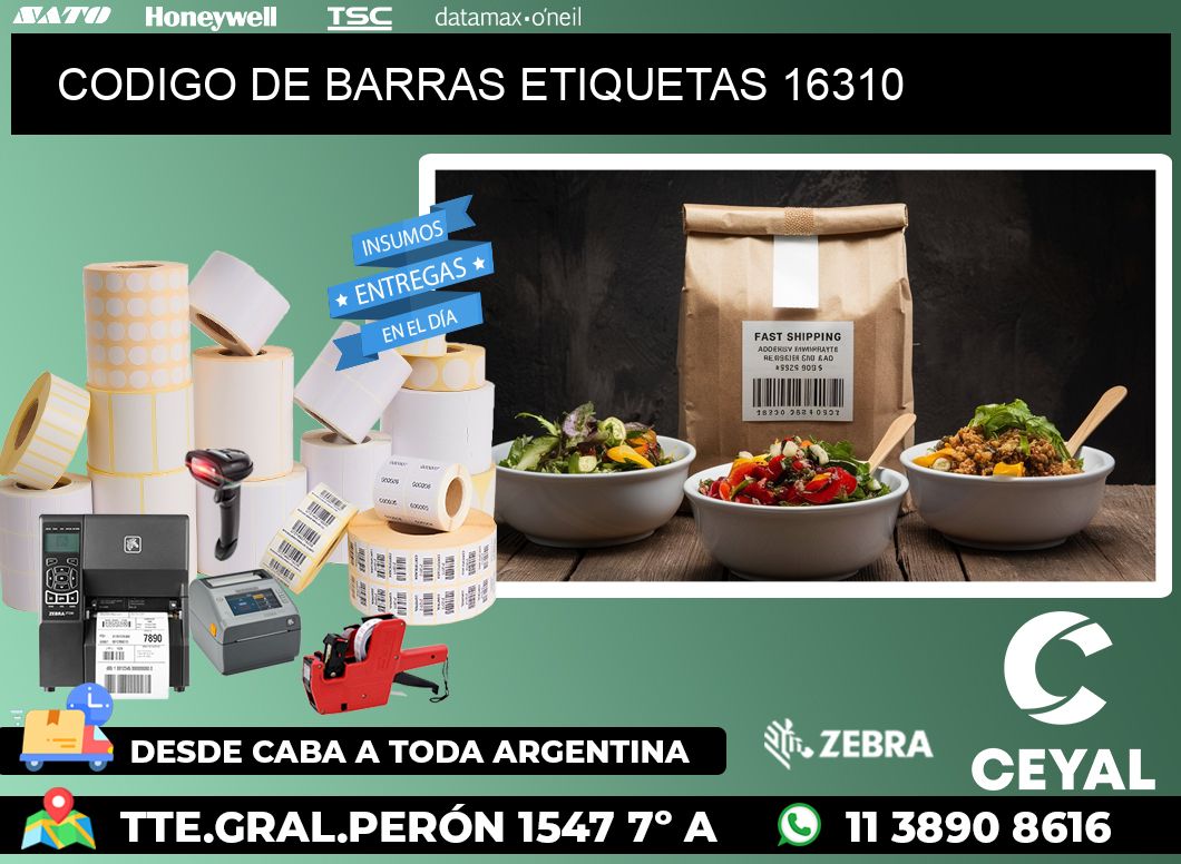 CODIGO DE BARRAS ETIQUETAS 16310