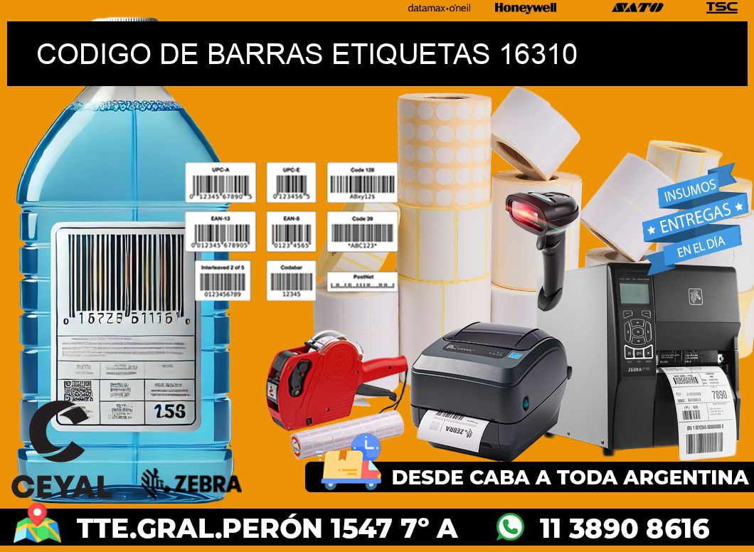 CODIGO DE BARRAS ETIQUETAS 16310