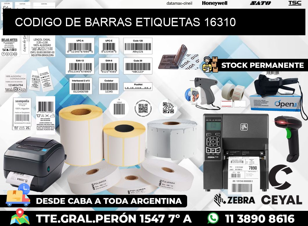 CODIGO DE BARRAS ETIQUETAS 16310