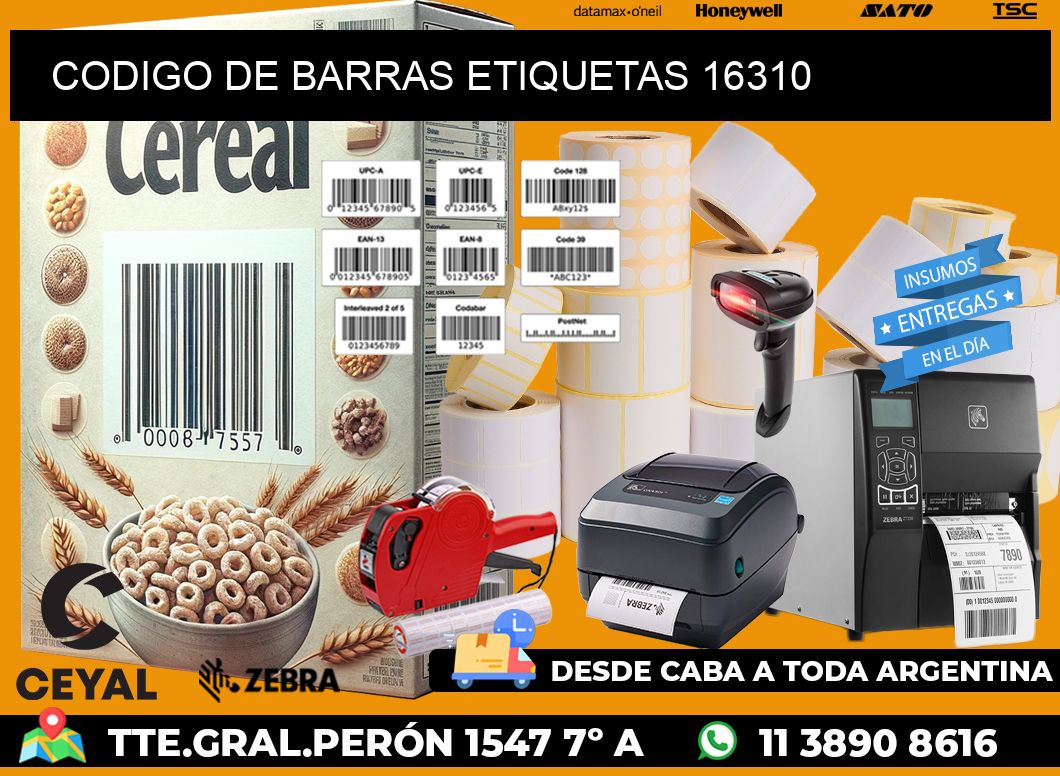 CODIGO DE BARRAS ETIQUETAS 16310