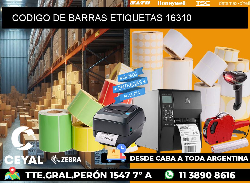 CODIGO DE BARRAS ETIQUETAS 16310