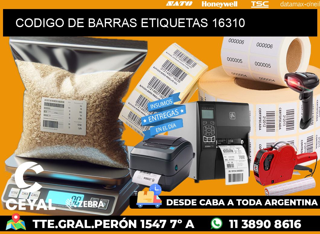 CODIGO DE BARRAS ETIQUETAS 16310