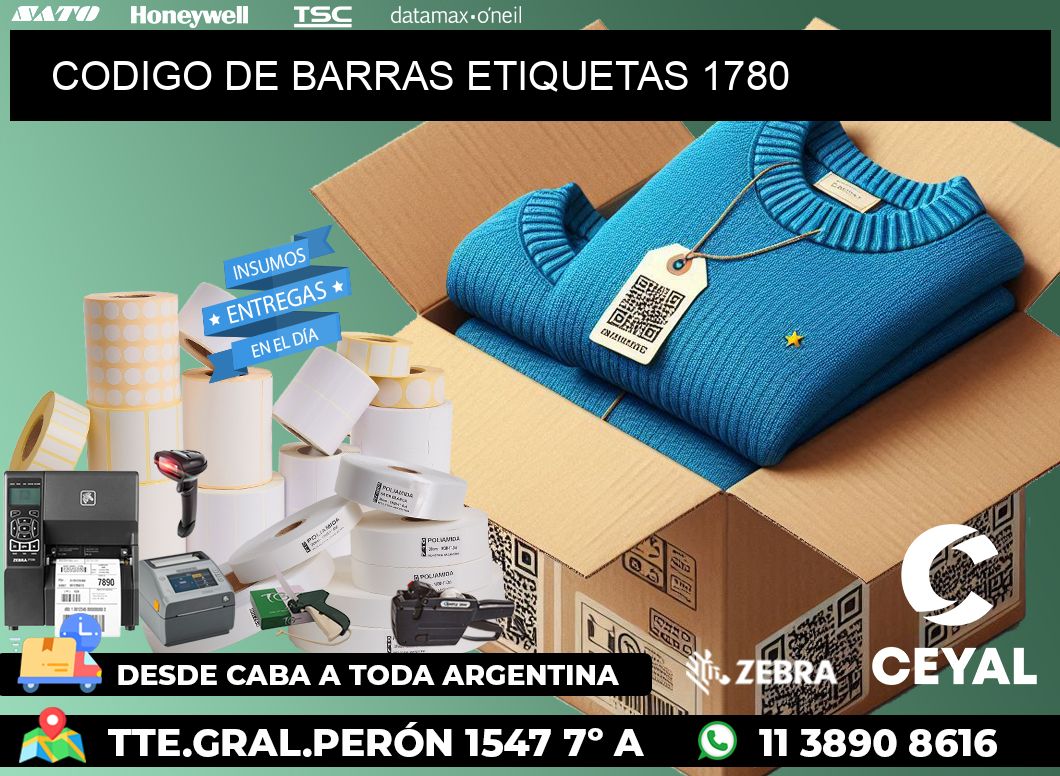 CODIGO DE BARRAS ETIQUETAS 1780