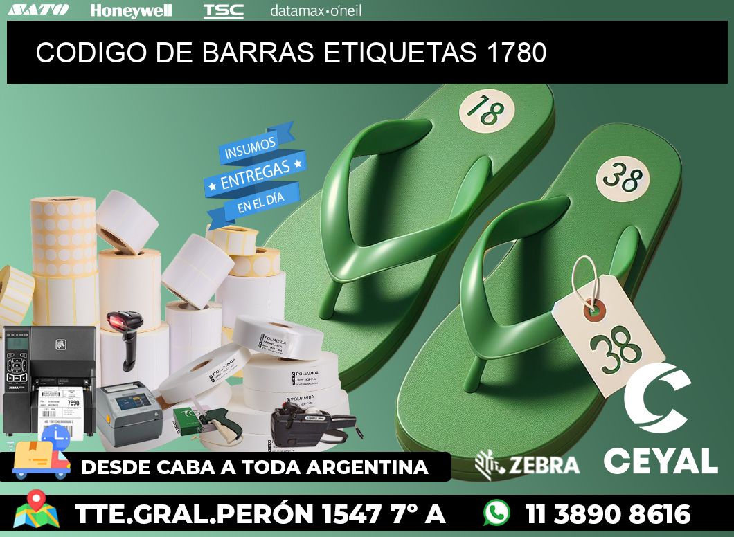 CODIGO DE BARRAS ETIQUETAS 1780