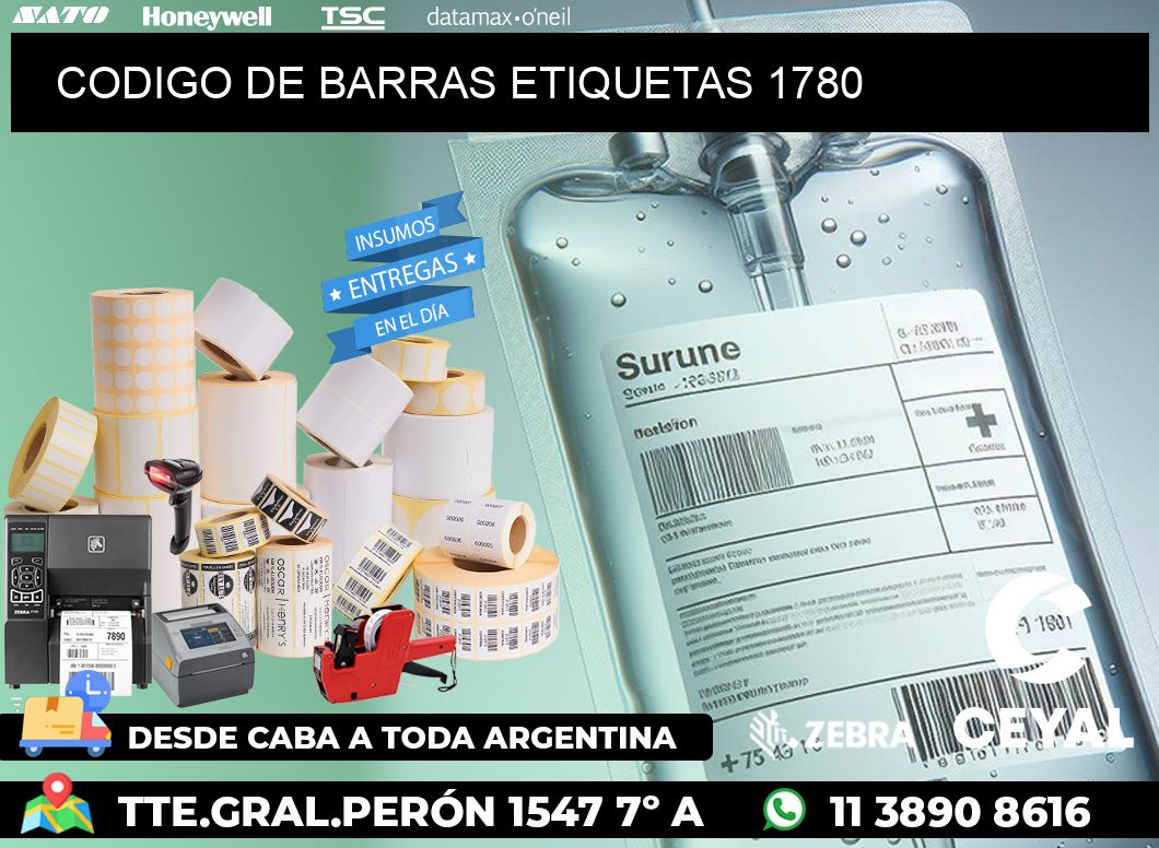 CODIGO DE BARRAS ETIQUETAS 1780