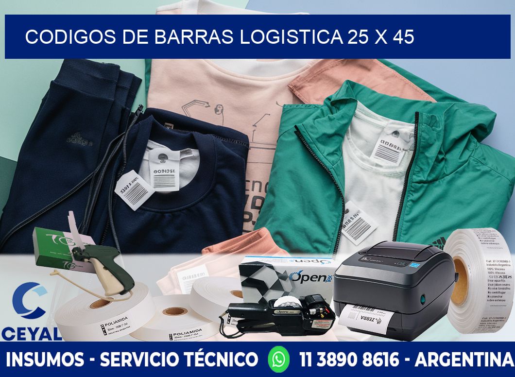 CODIGOS DE BARRAS LOGISTICA 25 x 45