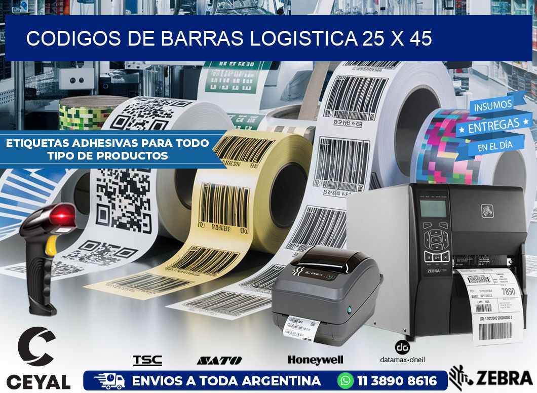 CODIGOS DE BARRAS LOGISTICA 25 x 45