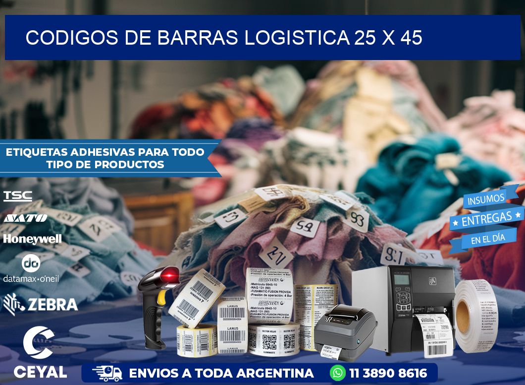 CODIGOS DE BARRAS LOGISTICA 25 x 45