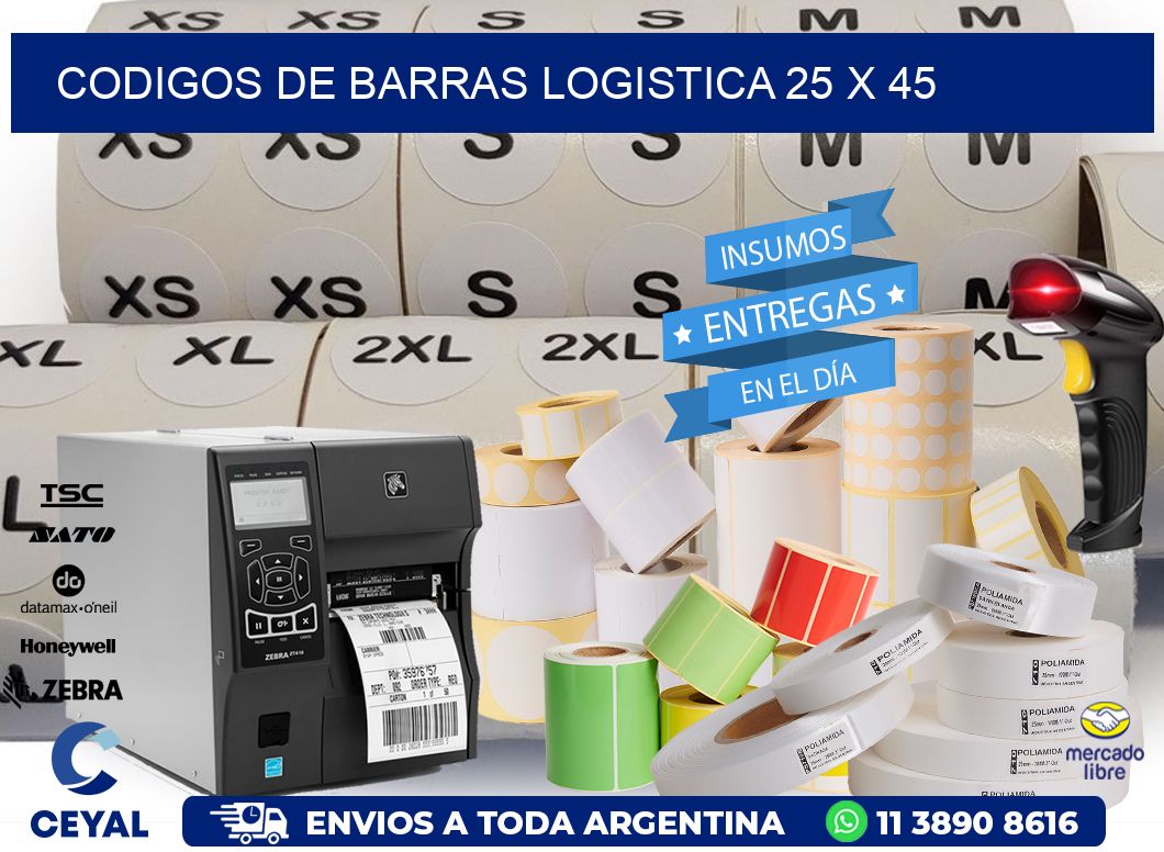 CODIGOS DE BARRAS LOGISTICA 25 x 45