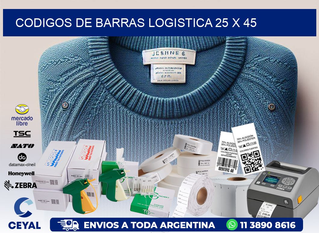 CODIGOS DE BARRAS LOGISTICA 25 x 45