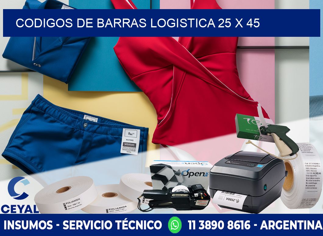 CODIGOS DE BARRAS LOGISTICA 25 x 45