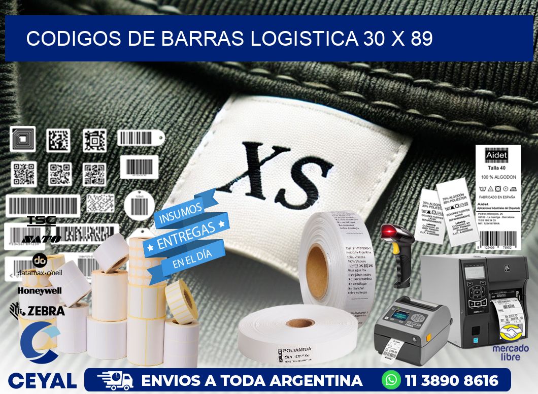 CODIGOS DE BARRAS LOGISTICA 30 x 89