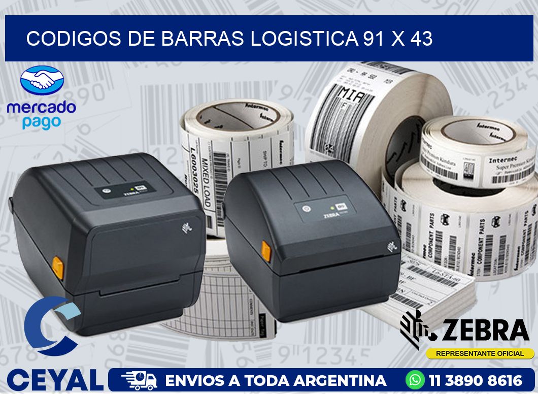 CODIGOS DE BARRAS LOGISTICA 91 x 43