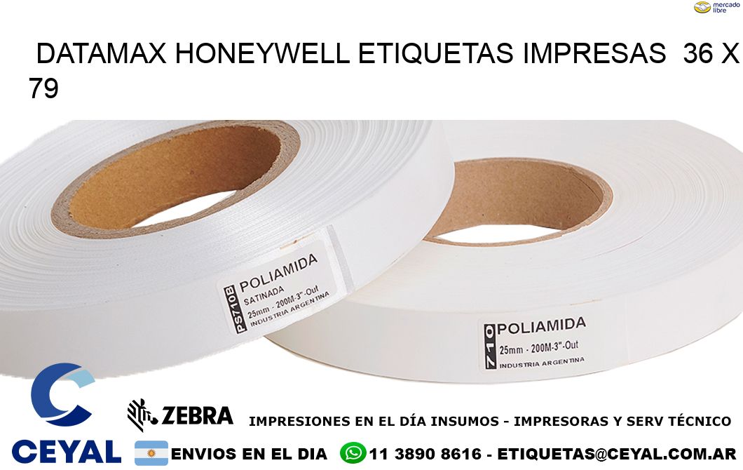 DATAMAX HONEYWELL ETIQUETAS IMPRESAS  36 x 79