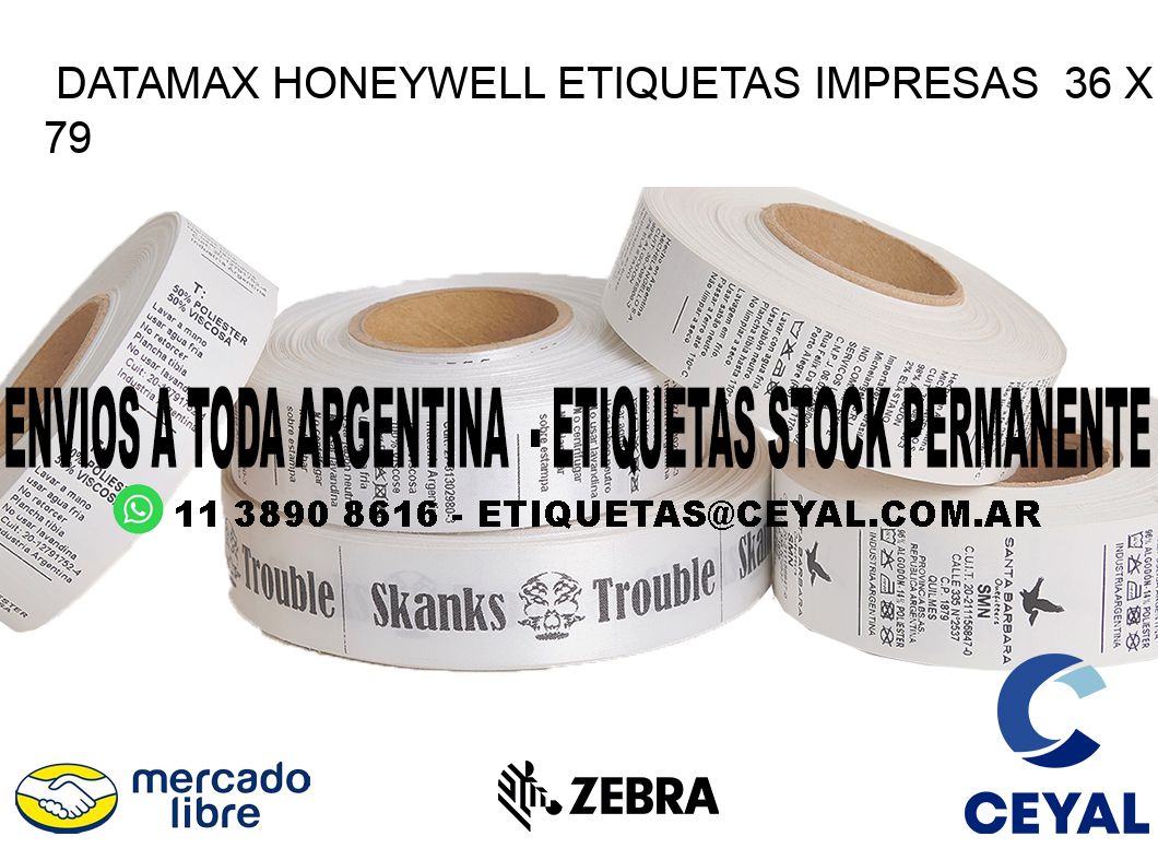 DATAMAX HONEYWELL ETIQUETAS IMPRESAS  36 x 79